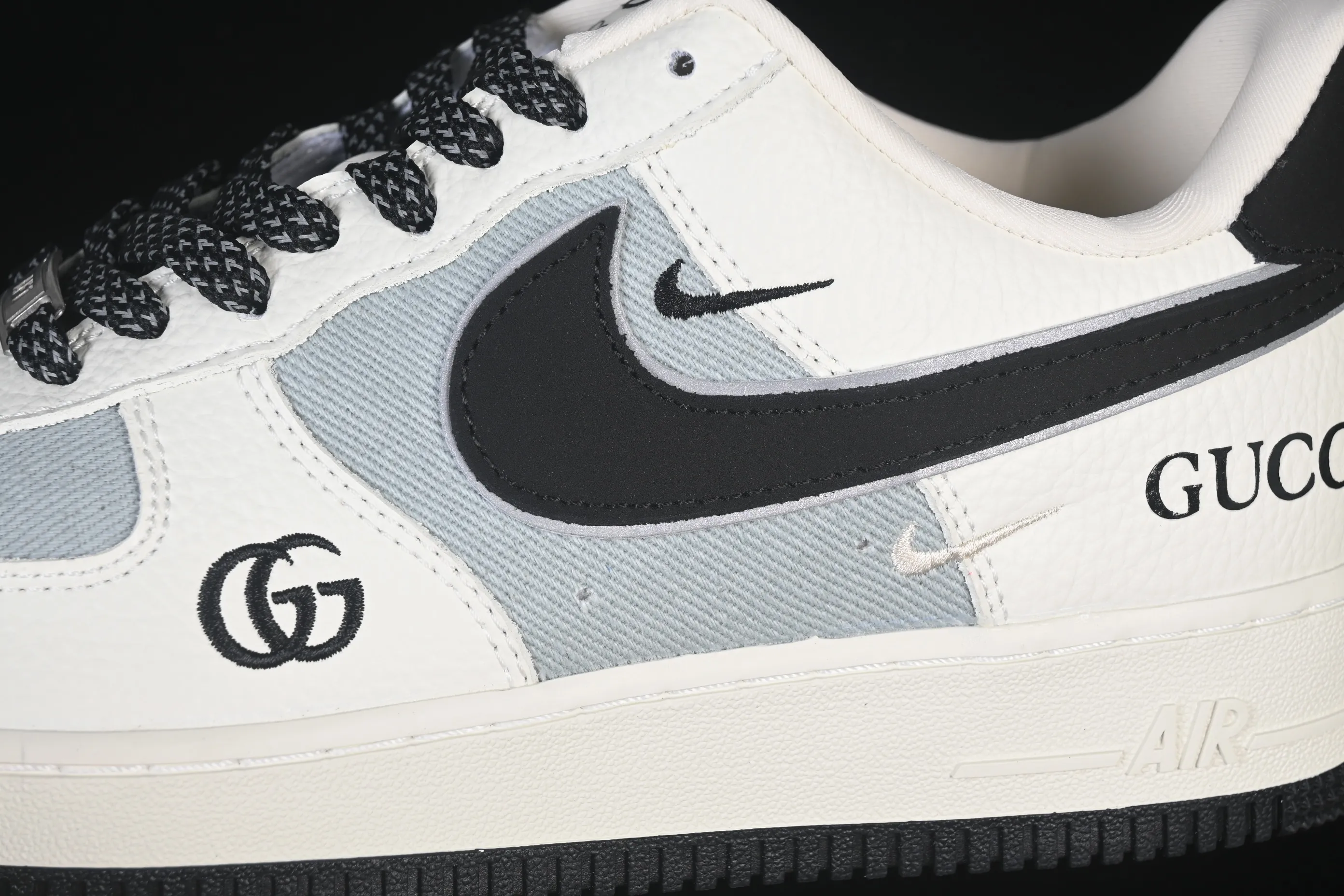 All categories Nk Air Force 1 Air Force series Nk Air Force 1 Low Air Force low-top Nike Air Force 1'07 Low Gucci co-branded white gray black Air Force 1 low-top casual sneakers YF9511-808